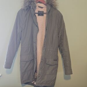 Abercrombie & Fitch Cream Sherpa Jacket